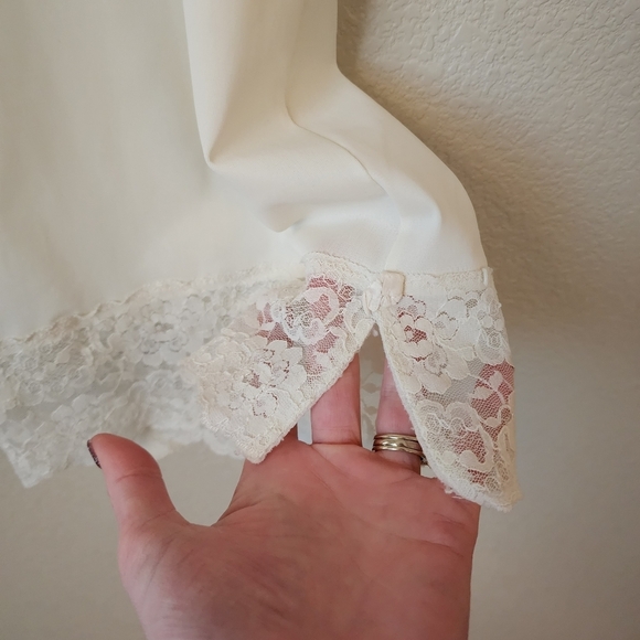 VINTAGE‎ x 60s floral lace slip dress lace trim - Picture 5 of 8